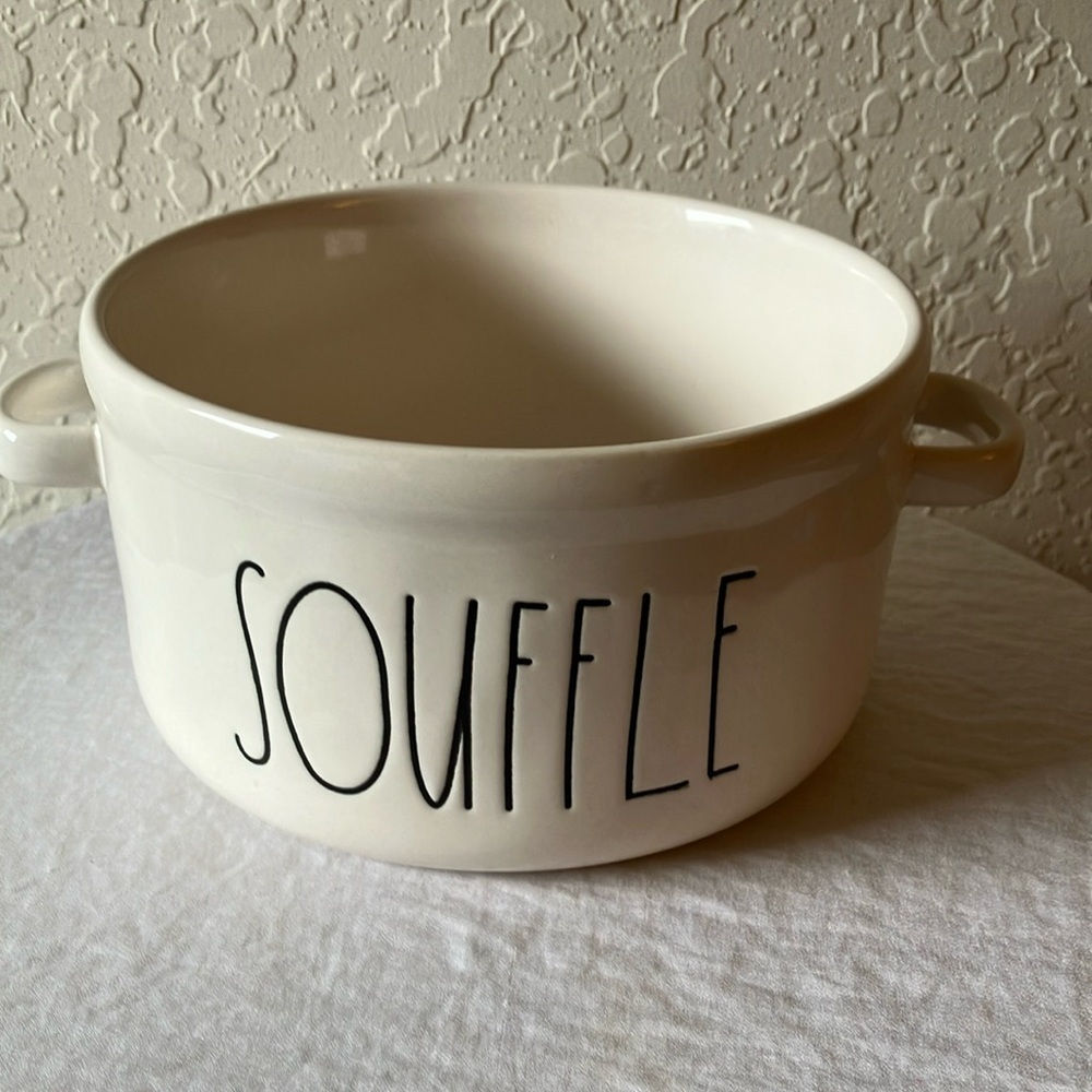 Rae Dunn: White Cermic  “Souffle” Dish